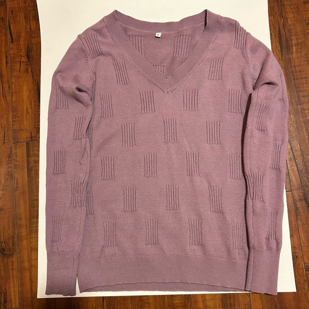 Lavender V-Neck Sweater